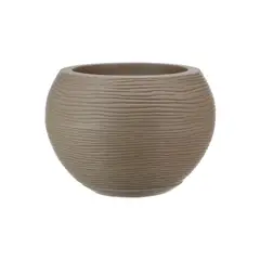 FLORIDIS - MACETERO BEIGE EFECTO PIEDRA FLORENCIA 19CM ALTO CON PLATO