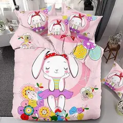 GENERICO - Cubrecama Quilt Verano 1.5 plaza - Conejita Candy