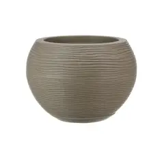 FLORIDIS - MACETERO BEIGE EFECTO PIEDRA 24CM ALTO CON PLATO
