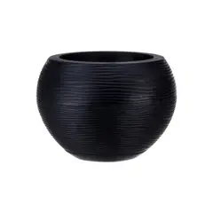 FLORIDIS - MACETERO NEGRO FLORENCIA 24CM ALTO CON PLATO