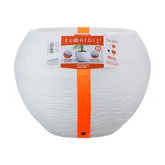 FLORIDIS - MACETERO BLANCO FLORENCIA 32CM ALTO CON PLATO