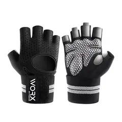WORX - Guantes Entrenamiento Con Muñequera Pesas Gym - Negro - S
