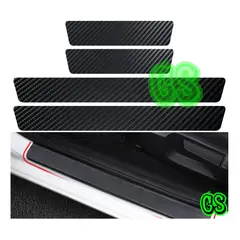 GRAVITY - Sticker Adhesivo Cubre Zocalo Protector Fibra Carbono Negro