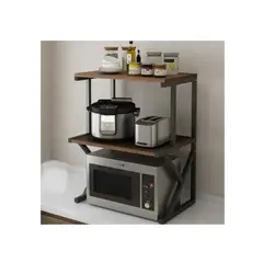 GENERICO - Estante Cocina Para Horno Microondas Rack Organizador Cafe-Negro