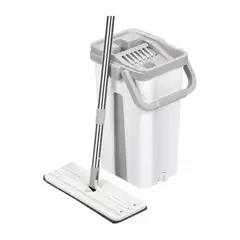 GENERICO - Mopa Trapeador Escurridora con 2 Almohadillas Gris