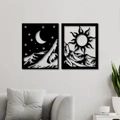 GENERICO - Cuadro Decorativo Artesanal el Dia y la Noche