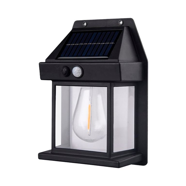 Aplique Solar con Ampolleta y Sensor de Movimiento