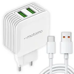 MOTOMO - Cargador Dual USB 12W con Cable Tipo C de 1m SEC
