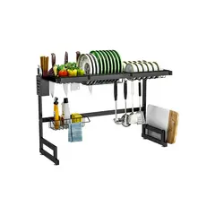 DECOTEAM - Secaplatos Escurridor de Loza 2 Niveles Acero Inox