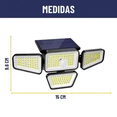 MAXWELL - Foco Led Solar Exterior Sensor 4 Direcciones - Amarillo