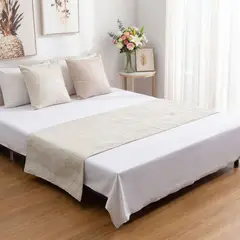 GENERICO - Piecera de Lino 2 Plazas 70 x 210 cm Crema