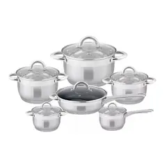 GENERICO - Set Ollas Bateria De Cocina 12 Piezas Acero Inox Vertex