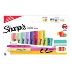 SHARPIE - Set 16 Destacadores Tonos Pasteles Punta Biselada