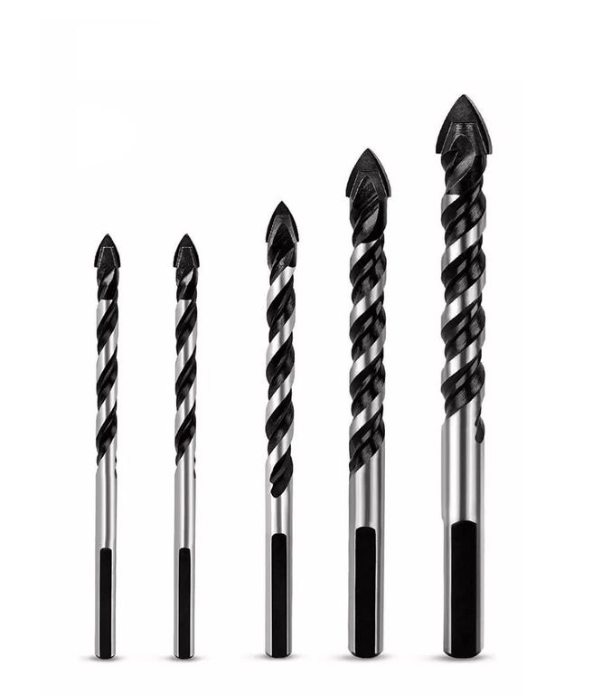 5 Brocas Hss Carburo Para Vidrio Metal Madera Mármol