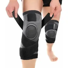 FITNICS - Rodillera Dep Compresion SetX2 Banda Sujecion - Gris - XL