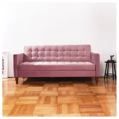 LATAM HOME - Futón Genova 3 Cuerpos Tela Velvet Palo Rosa
