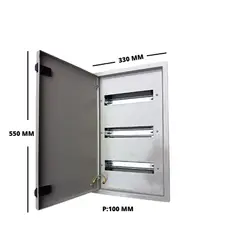 GENERICO - TABLERO METALICO SOBREPUESTO 36 MODULOS (550X330X100MM) IP41 RAL7032
