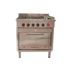 MAIGAS - Cocina Industrial 4 platos + 1 Horno + Plancha Churrasquera 6EA50