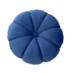 ANGELES DEL HOGAR - Cojín redondo Azul - terciopelo 45 cm de diámetro