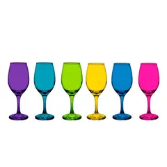 GENERICO - Set 6 Copas Cristal Vinotinto Rioja Full Color 386ml