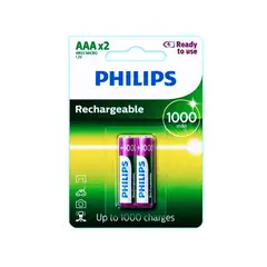 PHILIPS - Pila Recargable Ready Aaa 1000 Mah 2 Pcs