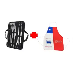 GENERICO - PACK DIECIOCHERO DELATAL ESTUCHE UTENSILIOS DE ASADO