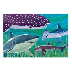 MUDPUPPY - Puzzle 100Pcs Con Aluminio Tiburones