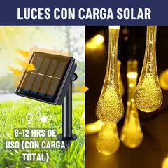MAXWELL - Guirnalda Solar Hada Gotas 7m 30 Luces Led Navidad