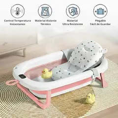 BABYLUNA - Tina Bañera Plegable Bebé con Termómetro y Cojín Estrella