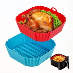 GENERICO - 2 Forro silicona para airfryer para freidora silicona cuadrado