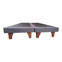 GENERICO - Base Europea para cama 2 Plazas 190x150cm LINO Marengo ( gris azulado)