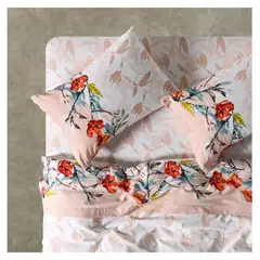 CANNON - Sabanas 1.5 Plaza 144 Hilos Aqua Rosada