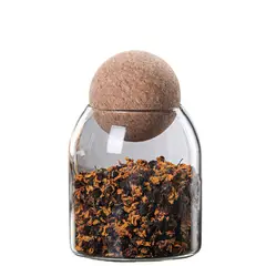 SANTU HOME & DECO - Contenedor Frasco Recipiente De Vidrio Con Tapa De Corcho 500 ML