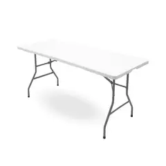 HOME&DESIGN - Mesa Plegable Blanca 180cm tipo Maleta