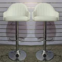 ARTIHOGAR - Pack 2 Sillas Bar Nordic Ecocuero Color Blanco