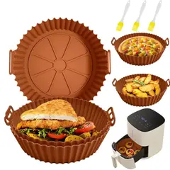 YAYKO - 3 Reutilizable Silicona Bandeja Para Freidora De Air Fryer
