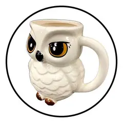 GENERICO - Tazón Cerámica 3d Baby Hedwig Harry Potter Kawaii - Blanco