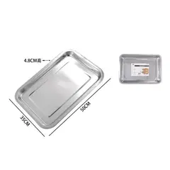 GENERICO - Bandeja de acero inoxidable para barbacoa  50x35x4,8cm