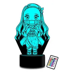 GENERICO - Lampara 3d Nezuko Kawaii Demon Slayer C Remoto 16 Color