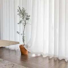GENERICO - Visillo blanco tela translucida 2 visillo 140x230 C/U con argollas
