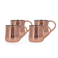 SIMPLIT - Set 4 Vasos Moscow Mule Mojito Mug Cobre + Bombillas