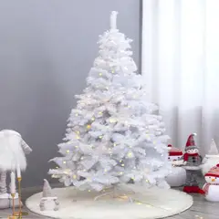 ARTIHOGAR - Arbol de Navidad 180 CM con Luces Led Colores Canadá Blanco