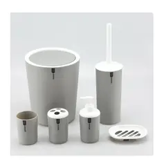 GENERICO - Set De Baño 6 Accesorio Elegante Gris