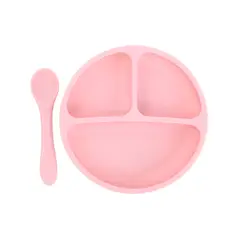 PUMUCKI - Set De Plato y Cuchara Rosado Para Bebé
