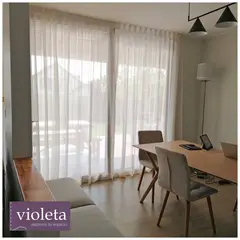GENERICO - Cortina de Visillo Lino Blanco, 1 paño de 100 x 240 cm.