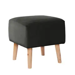 LATAM HOME - Pouf Burdeos Tela Velvet Negro.