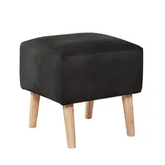 LATAM HOME - Pouf Burdeos Cuero Kentucky Negro.