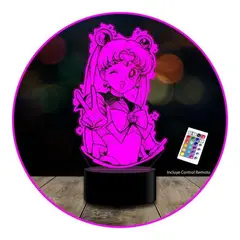 GENERICO - Lampara 3d Sailor Moon Serena Tsukino Control Remoto