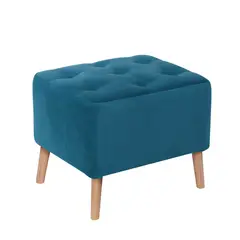 LATAM HOME - Pouf Lyon Tela Velvet Azul Petroleo