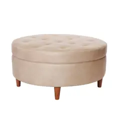 LATAM HOME - POUF PARIS CUERO KENTUCKY BEIGE